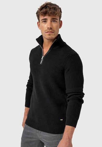 INDICODE JEANS Sweater ' Mayer ' in Black: front