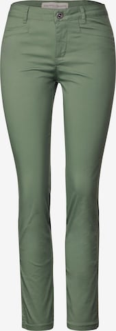 STREET ONE Slim fit Pants in Green: front