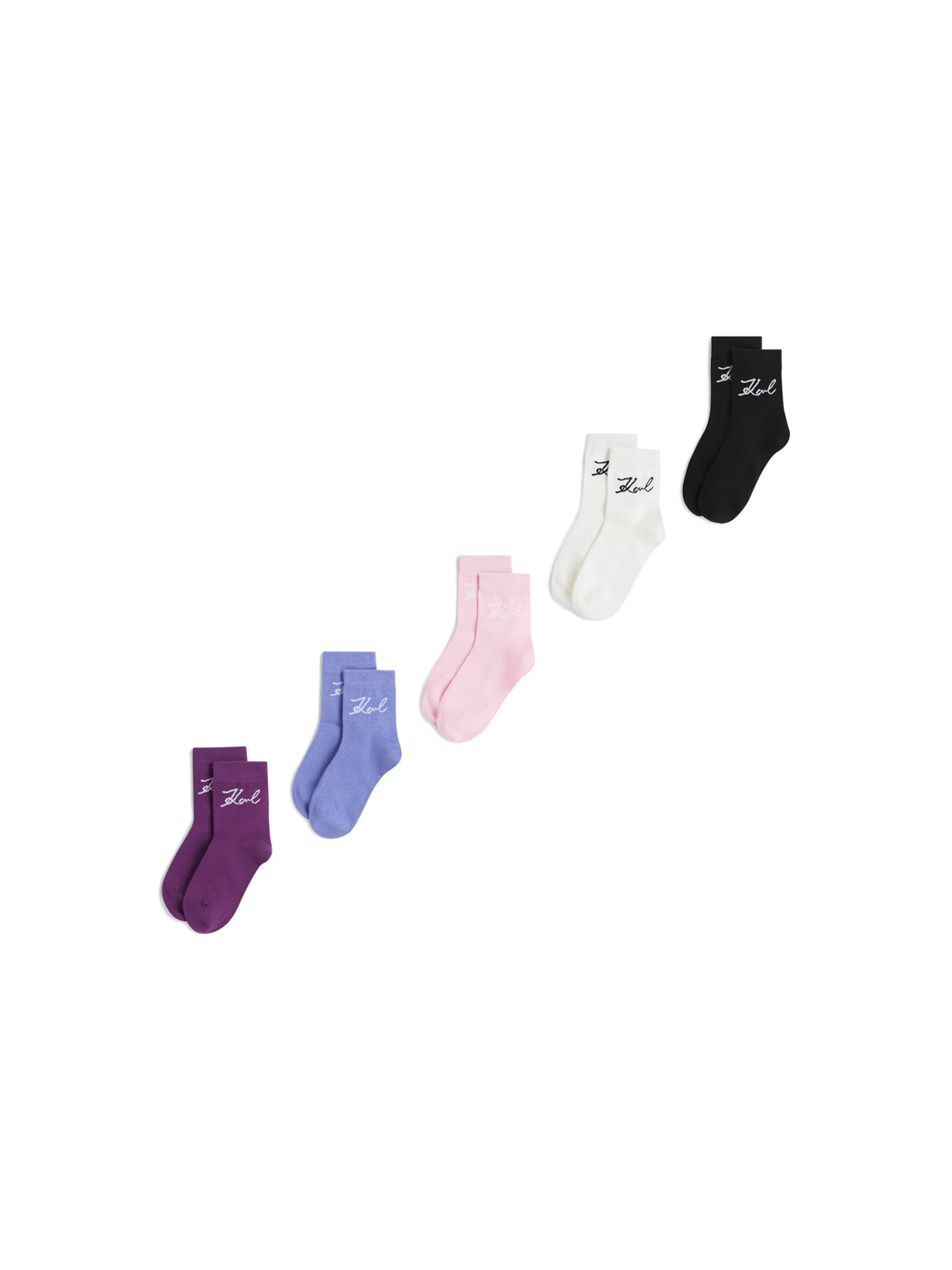 Șosete ' Signature-Socken – 5er-Pack ' de la Karl Lagerfeld pe roz: față