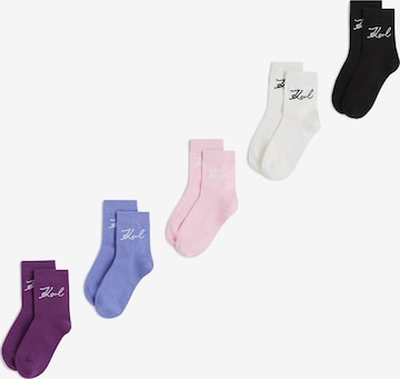 Karl Lagerfeld Sukat ' Signature-Socken – 5er-Pack ' värissä vaaleanpunainen: etupuoli