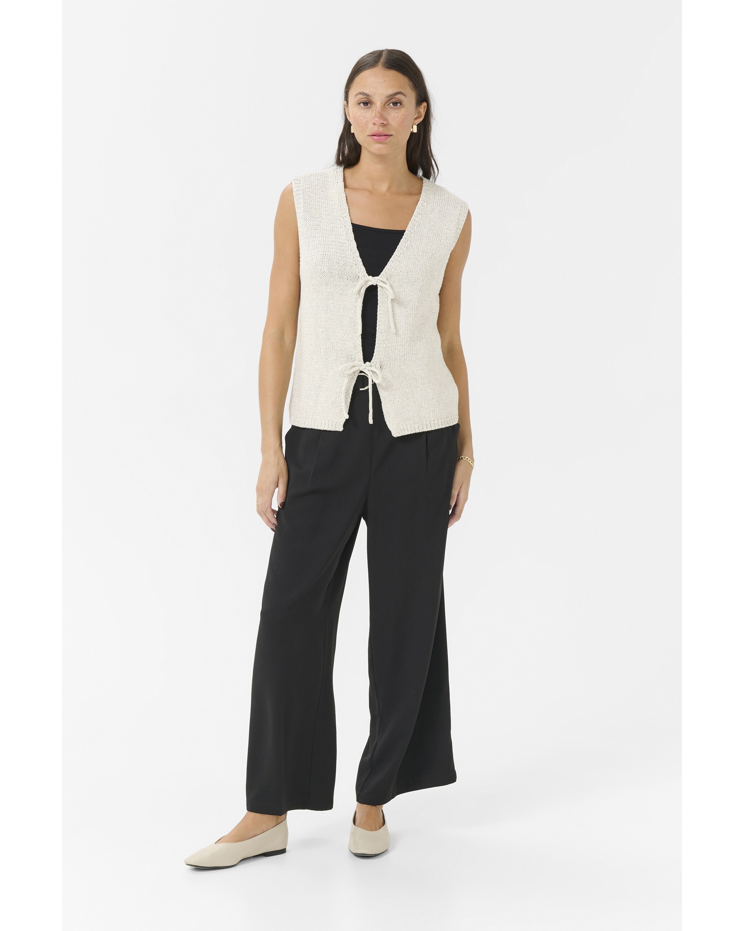 Kaffe Gebreid vest 'Agerdi' in Wit