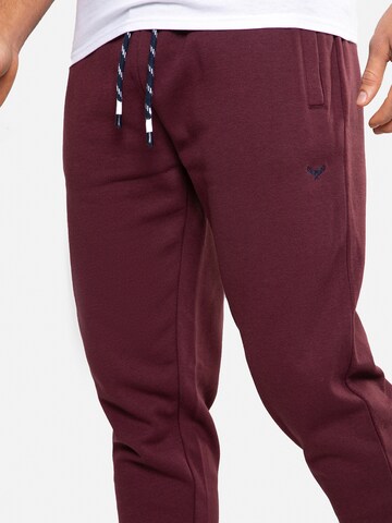 Threadbare Tapered Hose 'Trifoliate' in Rot