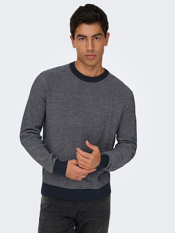 Only & Sons Pullover 'MORGAN ' i blå