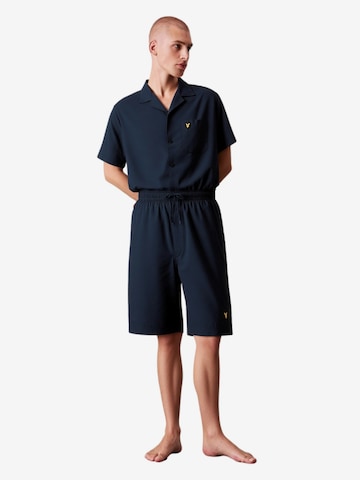 Lyle & Scott Lyhyt pyjama 'Riley' värissä sininen: etupuoli