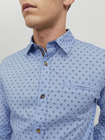 JACK & JONES Slim Fit Hemd 'JJETrekota' in Blau