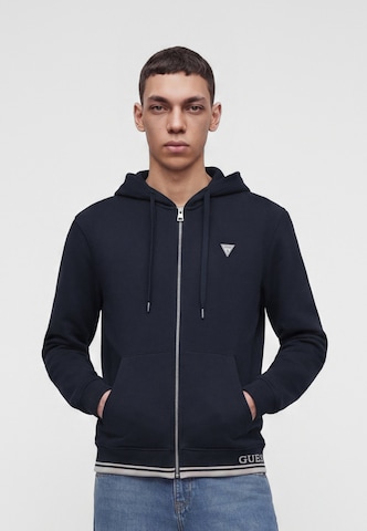 GUESS Sweatjacke in Blau: Vorderseite