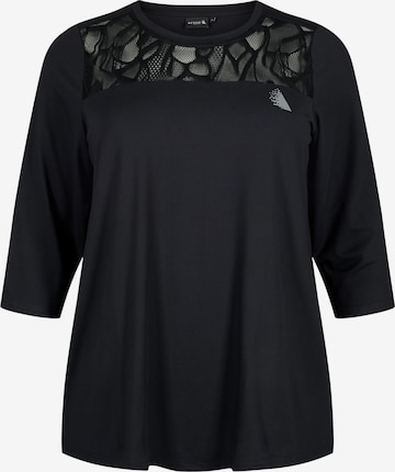 Active by Zizzi Bluse  'AHENLEY' in Schwarz: predná strana