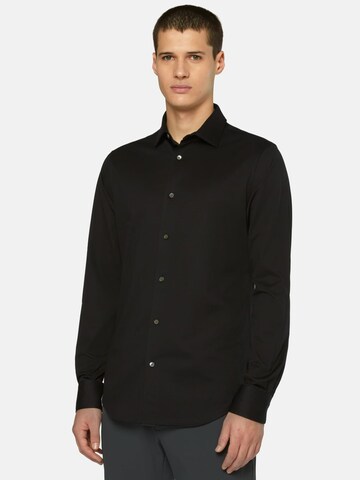 Boggi Milano Regular fit Button Up Shirt in Black: front