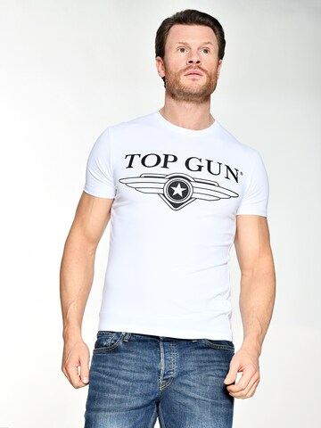 TOP GUN Shirt in Wit: voorkant