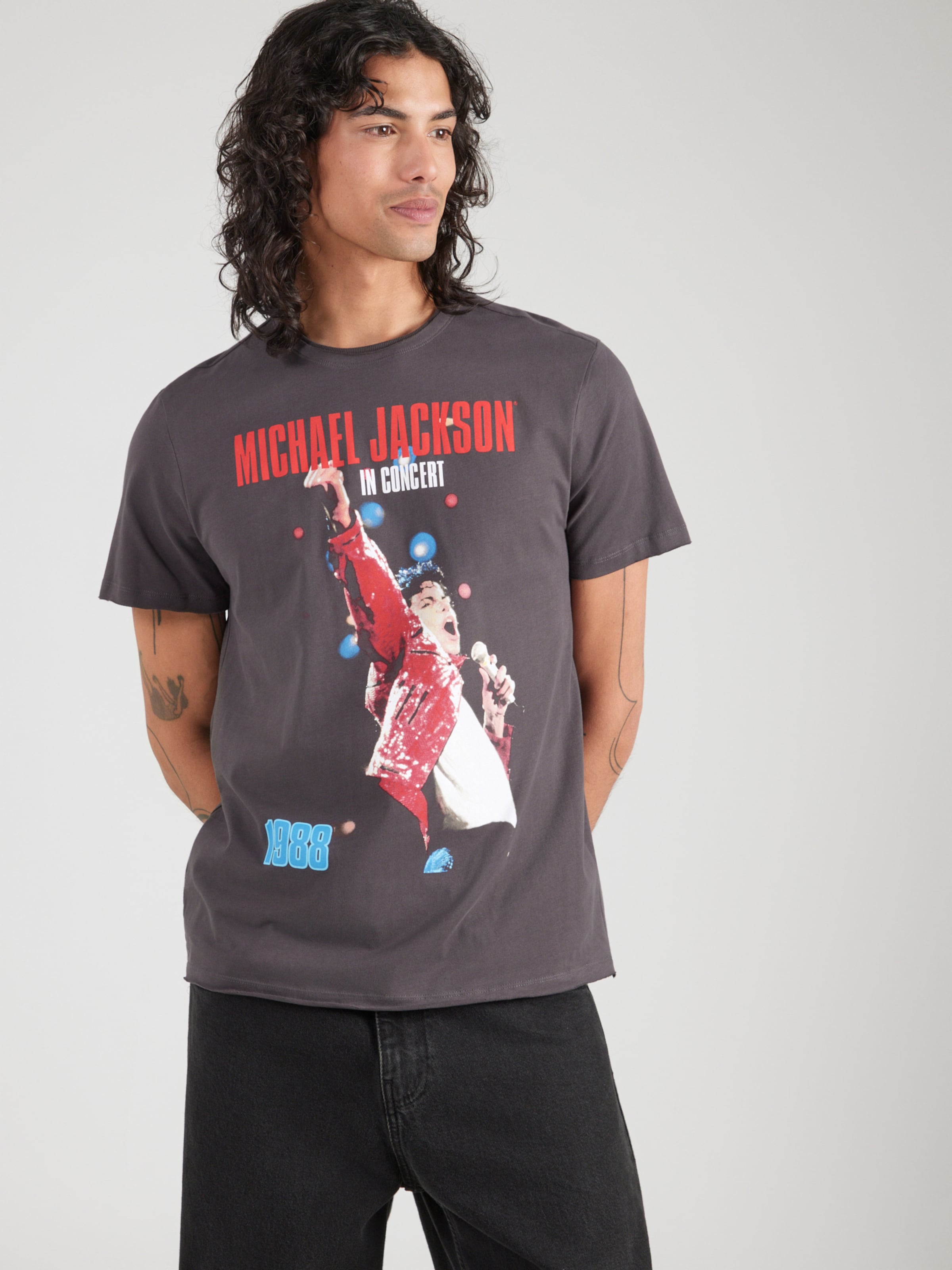 AMPLIFIED Shirt 'MICHAEL JACKSON LIVE IN CONCERT' in Anthracite