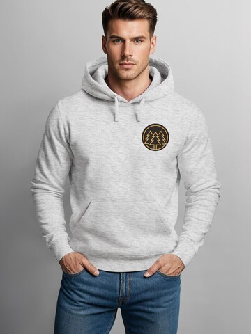 Neverless Sweatshirt 'Bäume Badge' in Grau