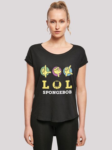 T-shirt 'Spongebob Schwammkopf LOL' F4NT4STIC en noir : devant