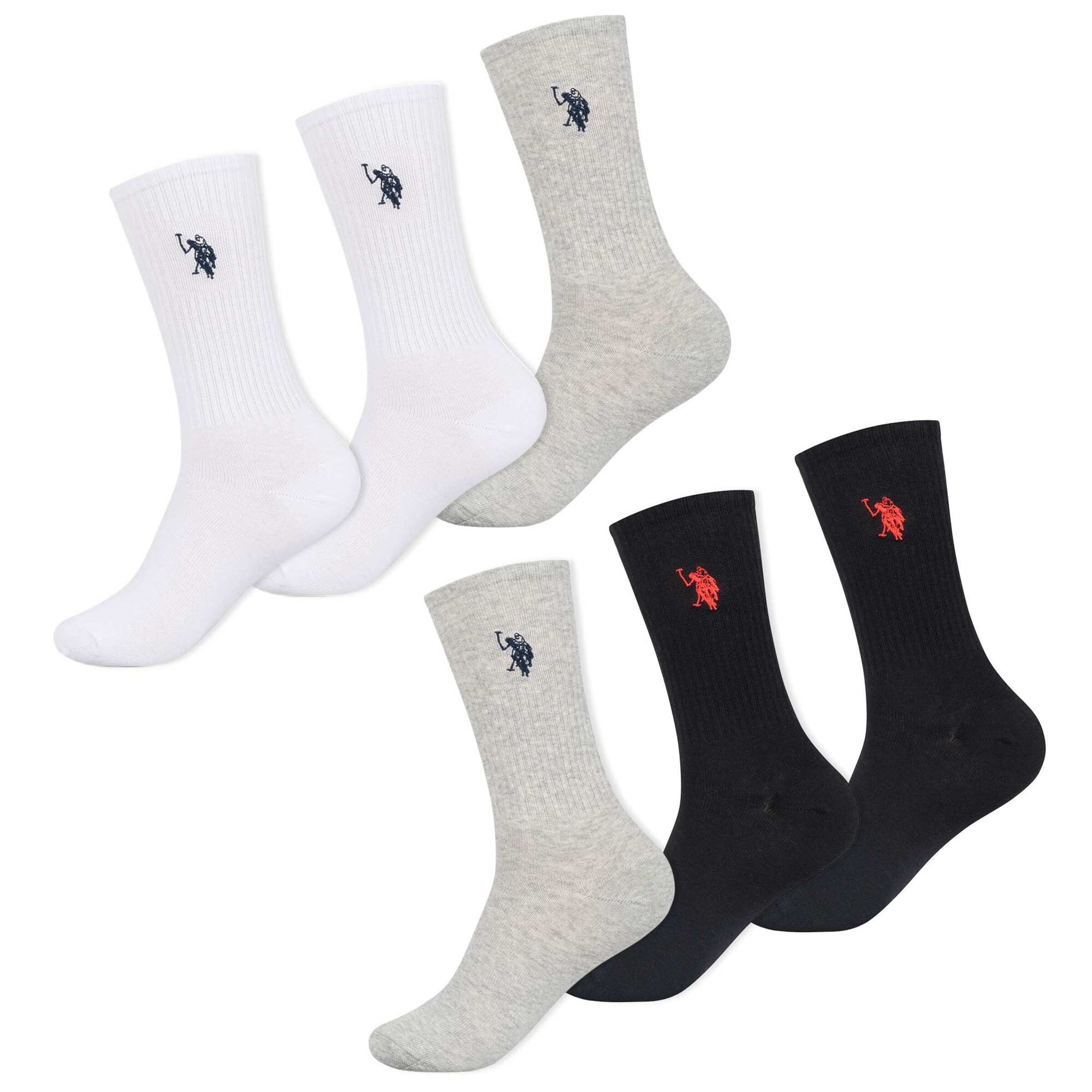 U.S. POLO ASSN. Chaussettes en gris / noir / blanc, Vue avec produit