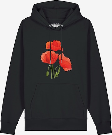 Sweat-shirt ' Poppy Flowers ' Watapparel en noir : devant