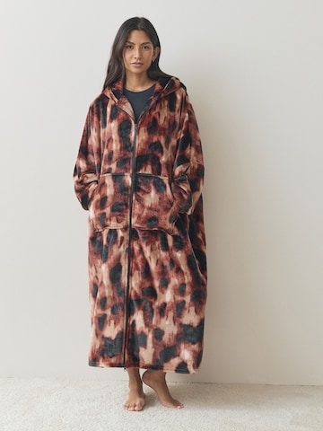 Next Badkappa lång i brun: framsida