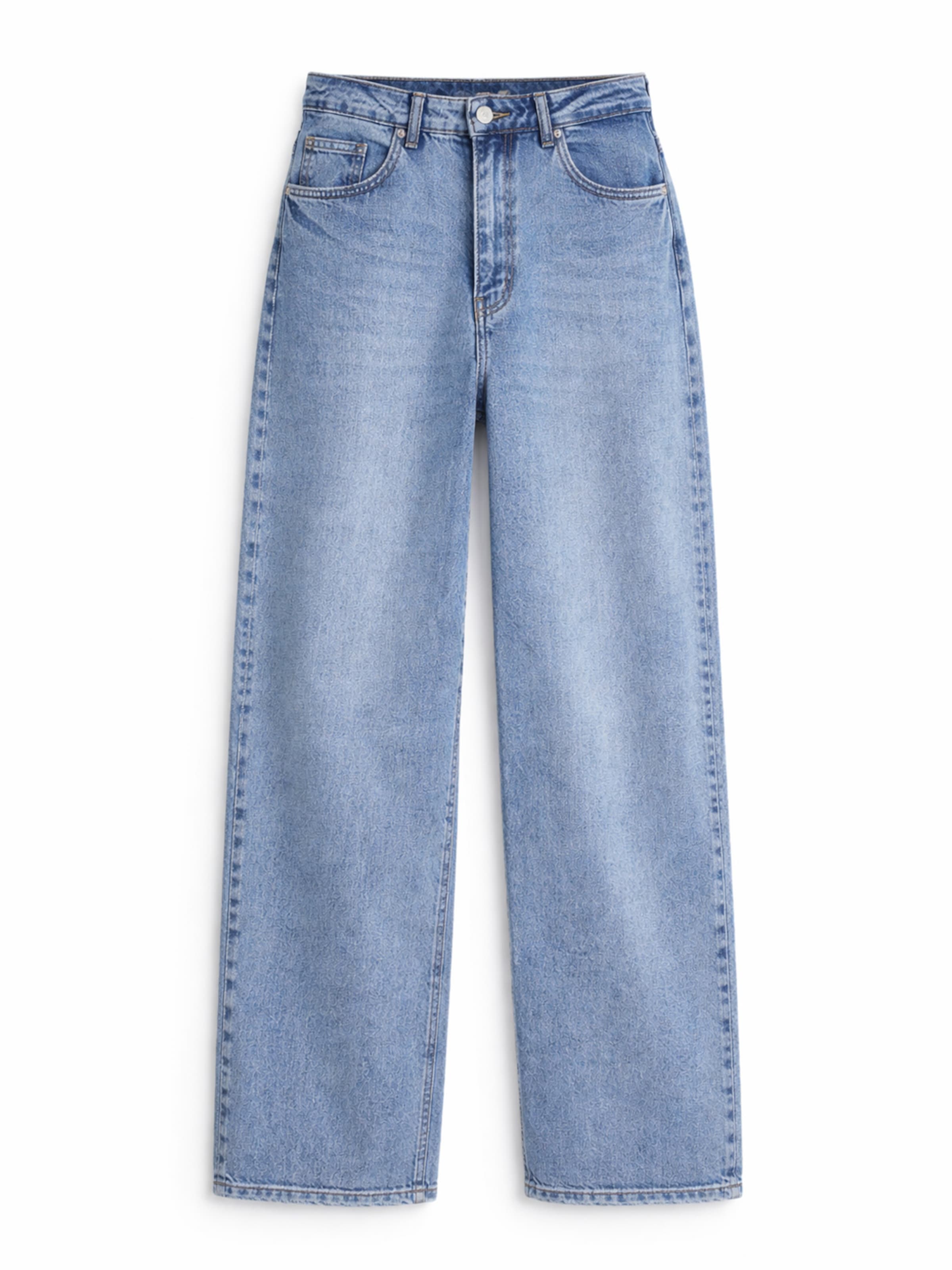 IT'S BASIC Jeans 'Baggy Mid Rise Jeans' in de kleur Blauw gemêleerd, Productweergave