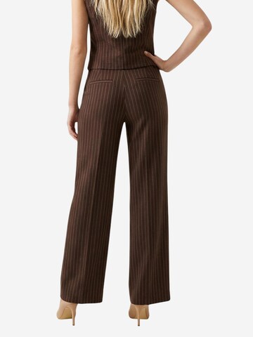 I AM Wide leg Trousers with creases 'Pantaloni Gessati 95108' in Brown