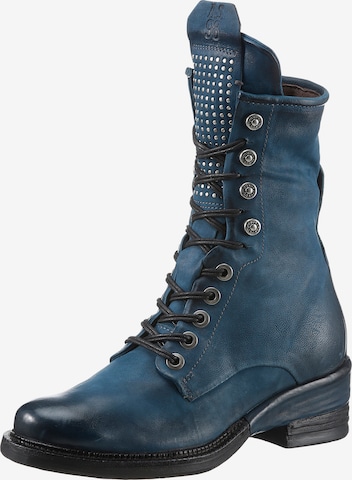 A.S.98 Lace-Up Ankle Boots in Blue: front