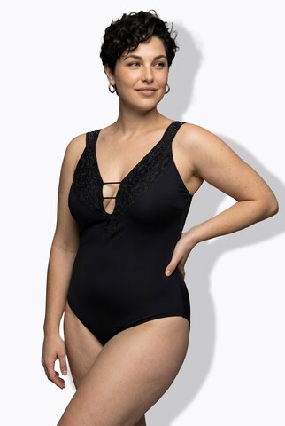 Ulla Popken Badeanzug in Schwarz