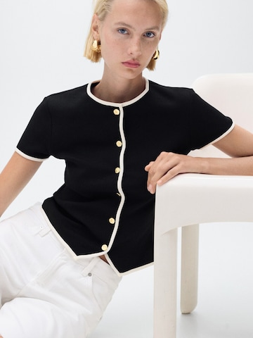 MANGO Gebreid vest 'PORTBI' in Zwart