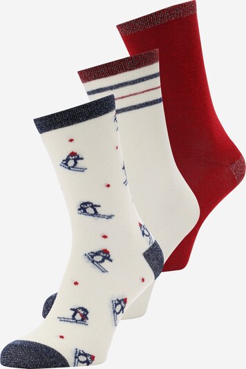 Women' Secret Chaussettes en bleu marine / rouge foncé / blanc, Vue avec produit