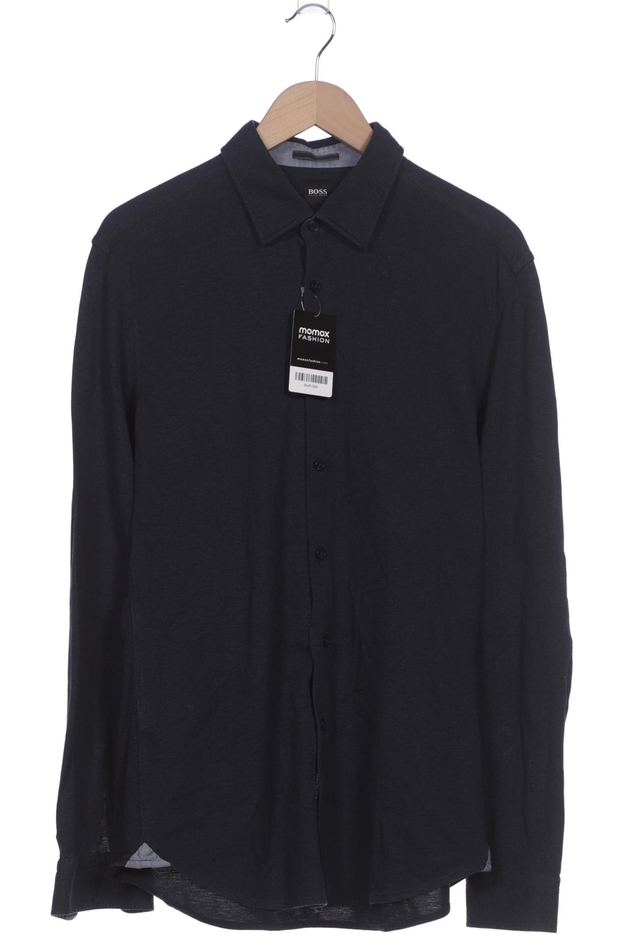 BOSS Black Button Up Shirt in L in Blue: front