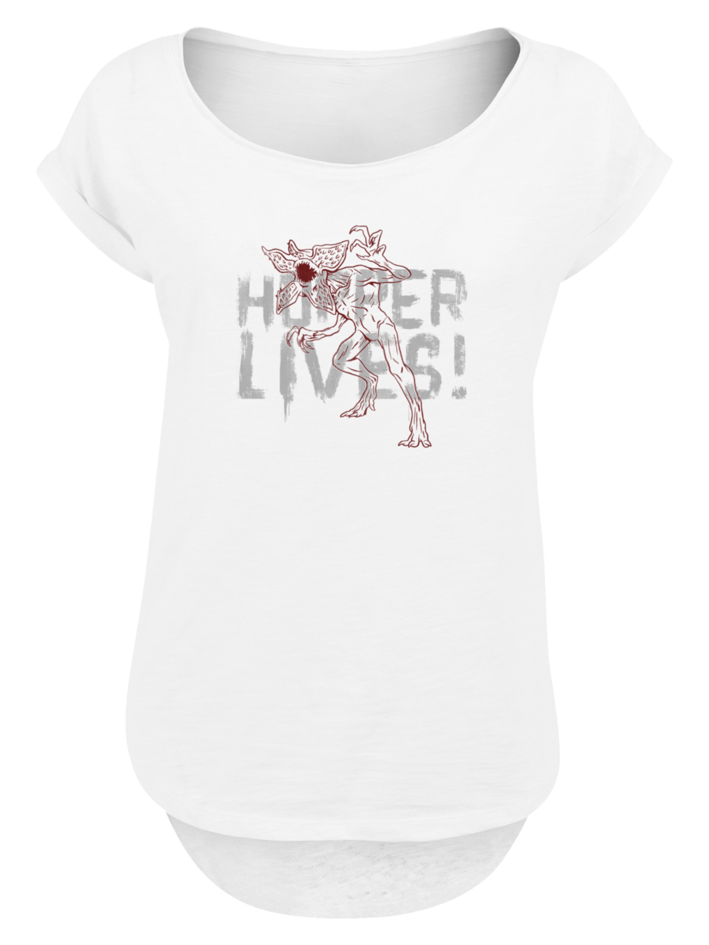 F4NT4STIC T-Shirt 'Stranger Things   Hoppers Live  Netflix TV Series' in Weiß: Vorderseite