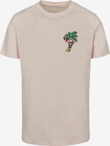 Tricou 'Flamingo' de la Mister Tee pe bej: față