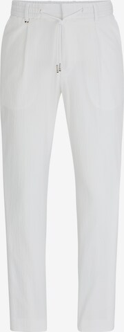 BOSS Loose fit Pleat-Front Pants 'C-Perin-RDS-233' in White: front