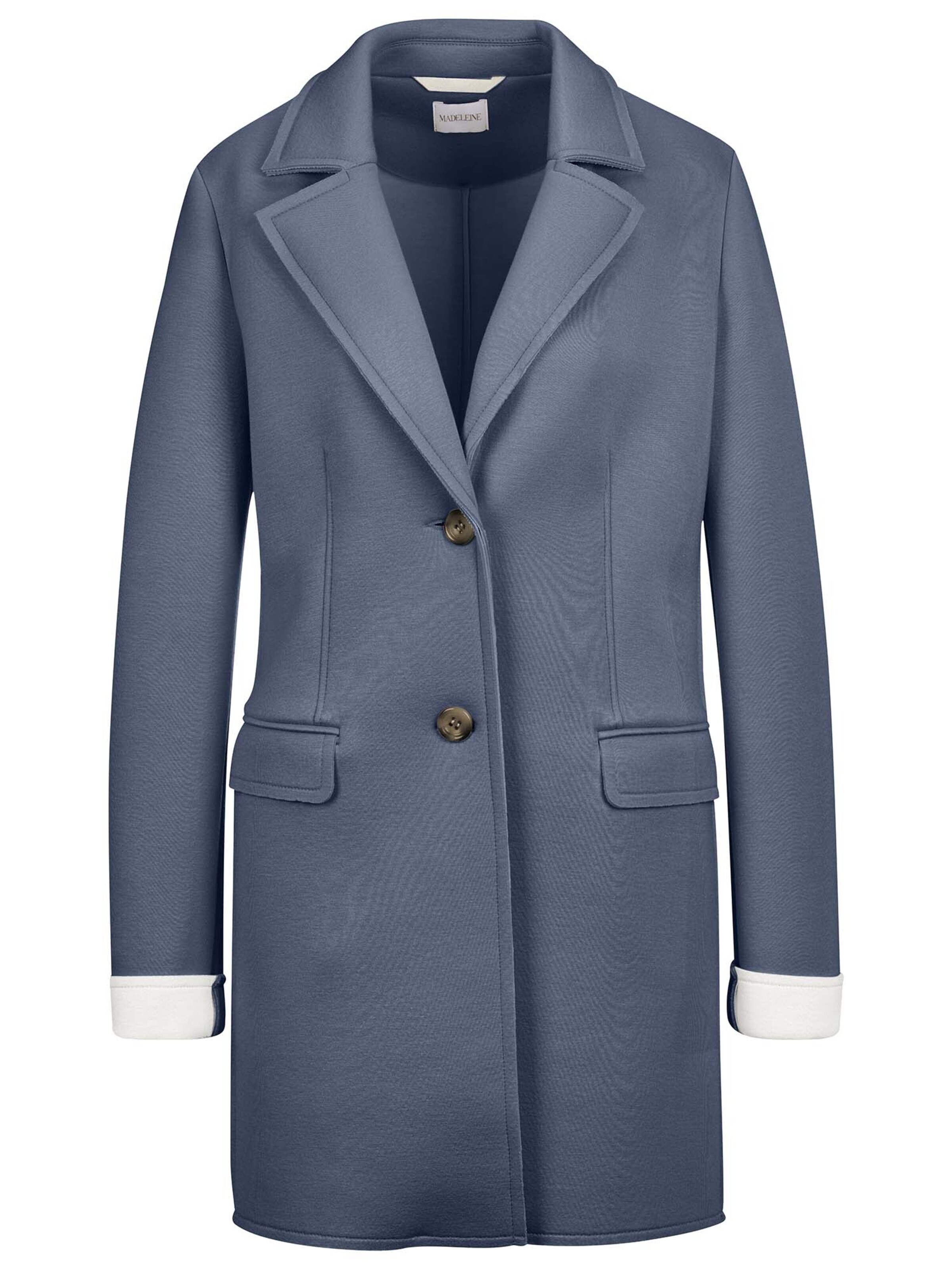 MADELEINE Between-seasons coat in Blue: front