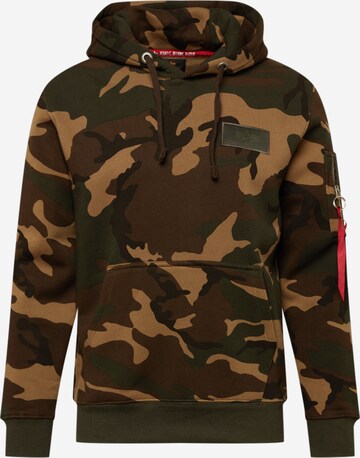 Sweat-shirt ALPHA INDUSTRIES en vert : devant