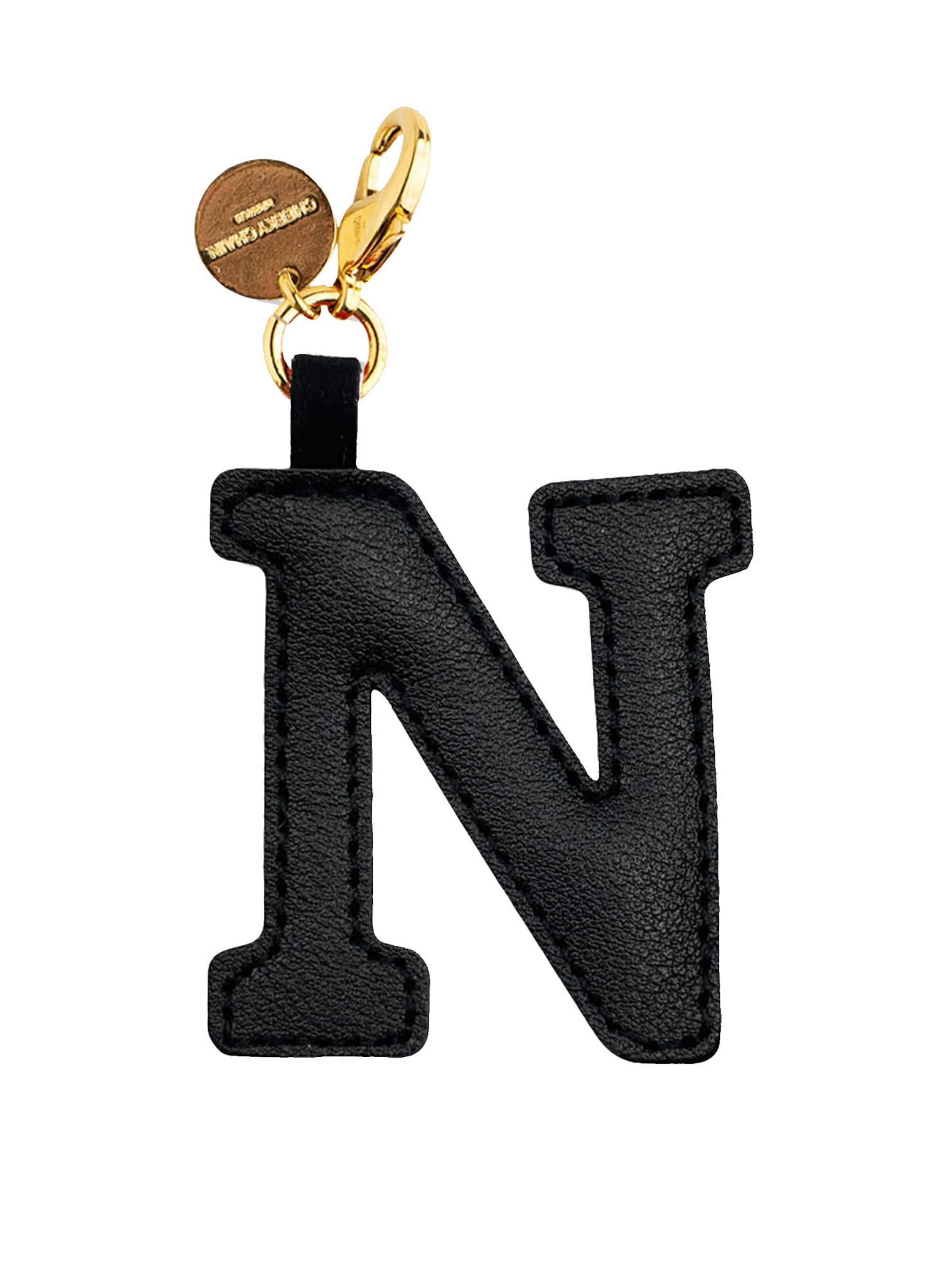 Cheeky Chain Munich Key Ring 'Letter' in Black: front