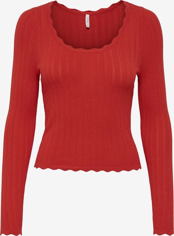 ONLY Пуловер 'Dee' в червено: отпред
