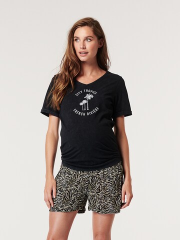 Supermom T-shirt 'Palm Trees' in Schwarz: Vorderseite