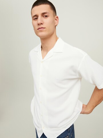 JACK & JONES Comfort fit Button Up Shirt 'BLAMASON' in White