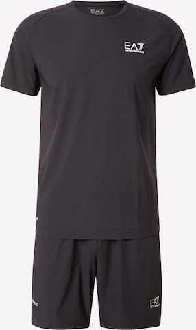 Costum de trening de la EA7 Emporio Armani pe negru: față