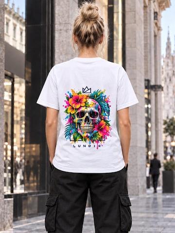 LUNØIR StudioMajica 'Tropical Riot – Bloom Skull' - bijela boja