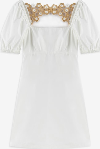 Twist Dress 'SQUARE COLLAR' in White: front