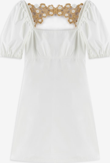 Twist Dress 'SQUARE COLLAR' in Beige / White, Item view