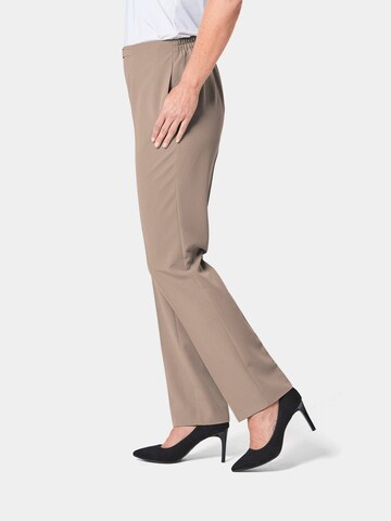 Goldner Regular Pleated Pants in Brown