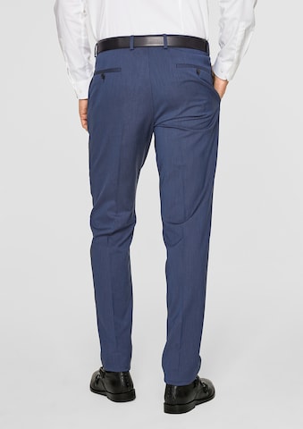 s.Oliver BLACK LABEL Slim fit Pleated Pants 'Cesano' in Blue