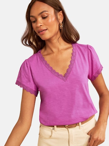 love & roses - Camiseta en lila: frente