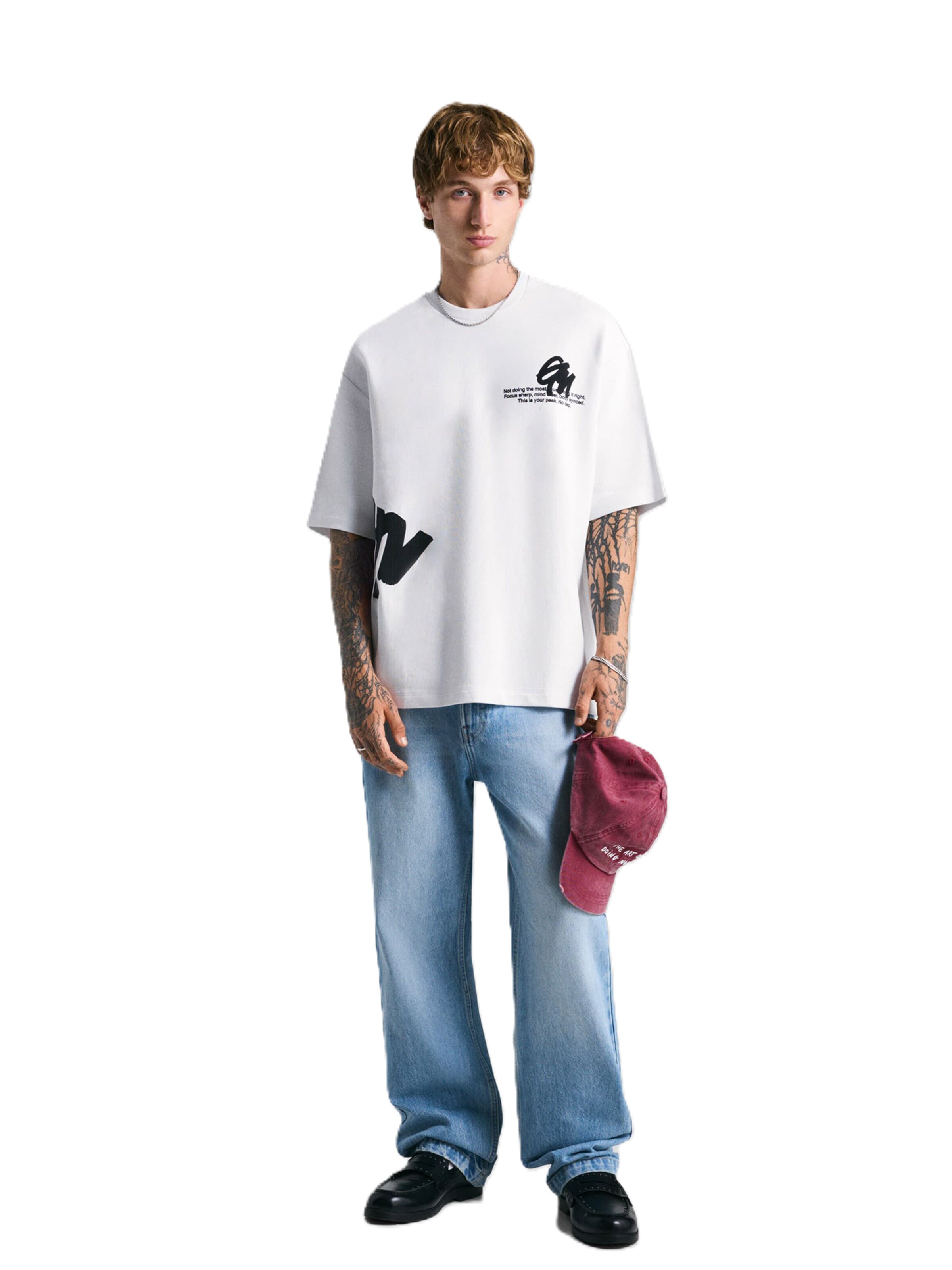 Bershka T-Shirt in Weiß
