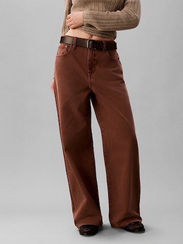 Calvin Klein Jeans Wide Leg Jeans in Braun: Vorderseite