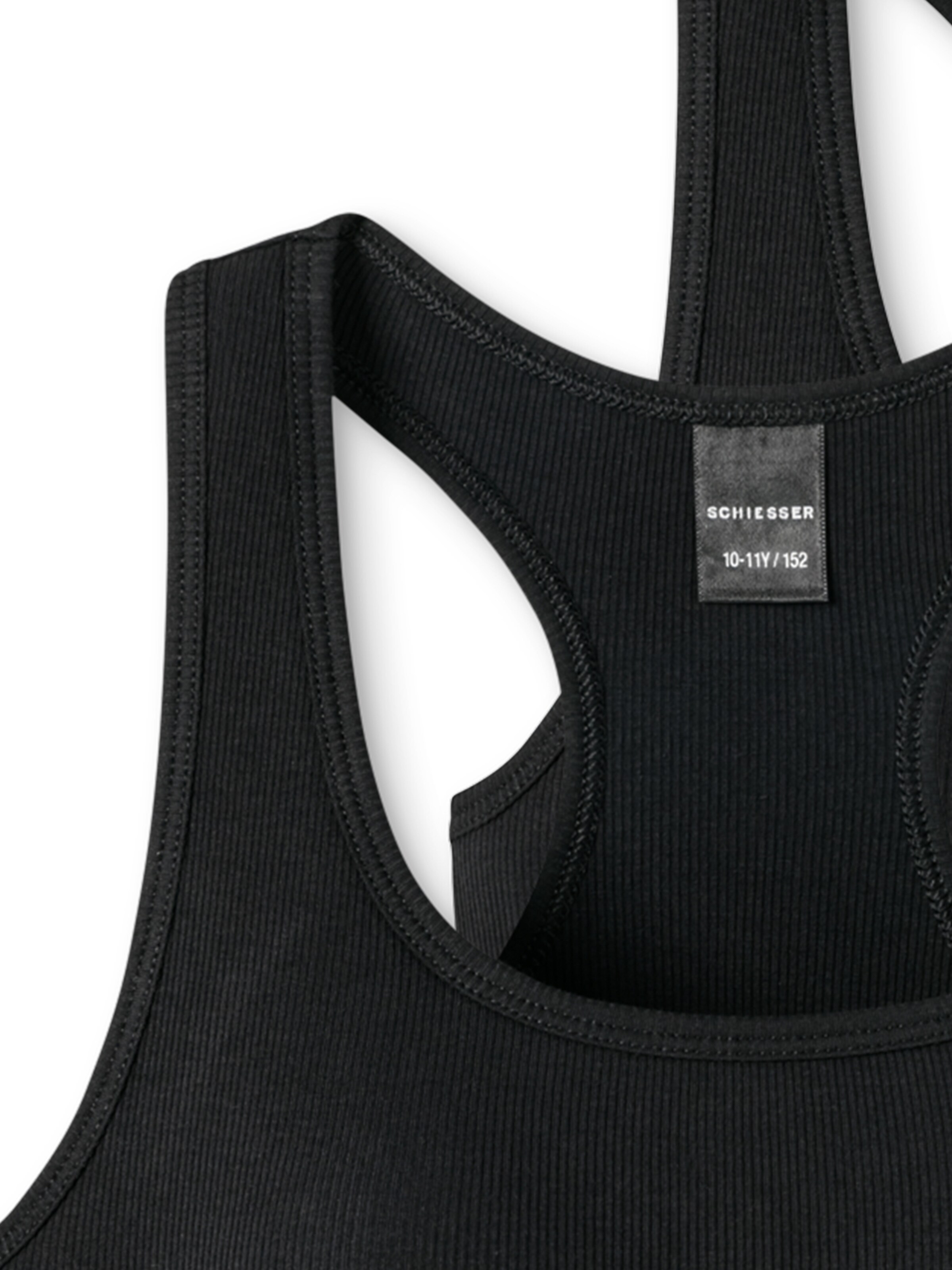 SCHIESSER Bustier Onderhemd ' Long Life Rib ' in Zwart