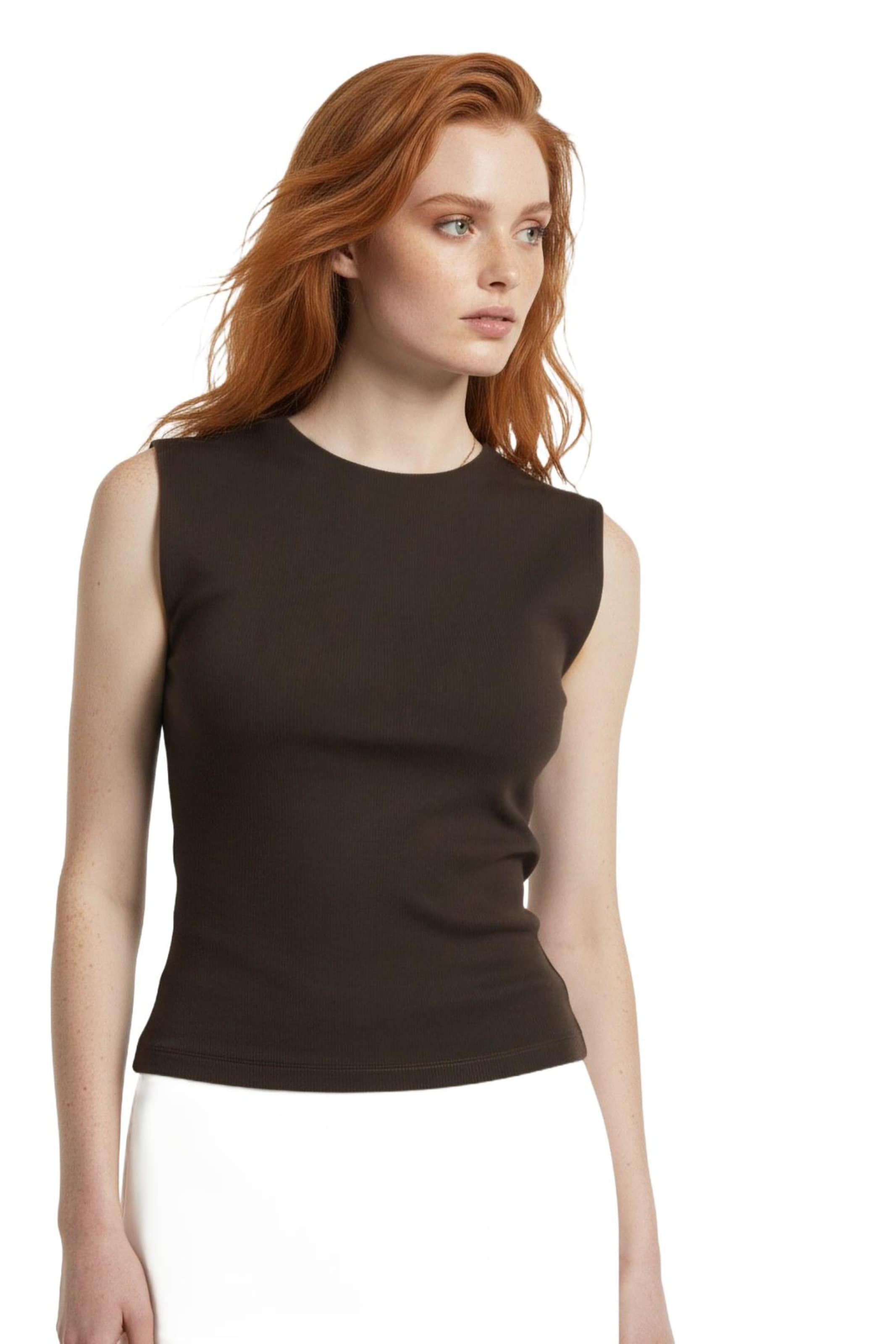Alexa Dash Top in Brown: front