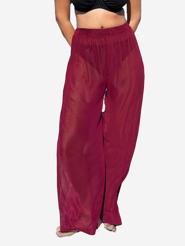 Wide Leg Pantalon 'Sheer' SugarShape en rouge : devant