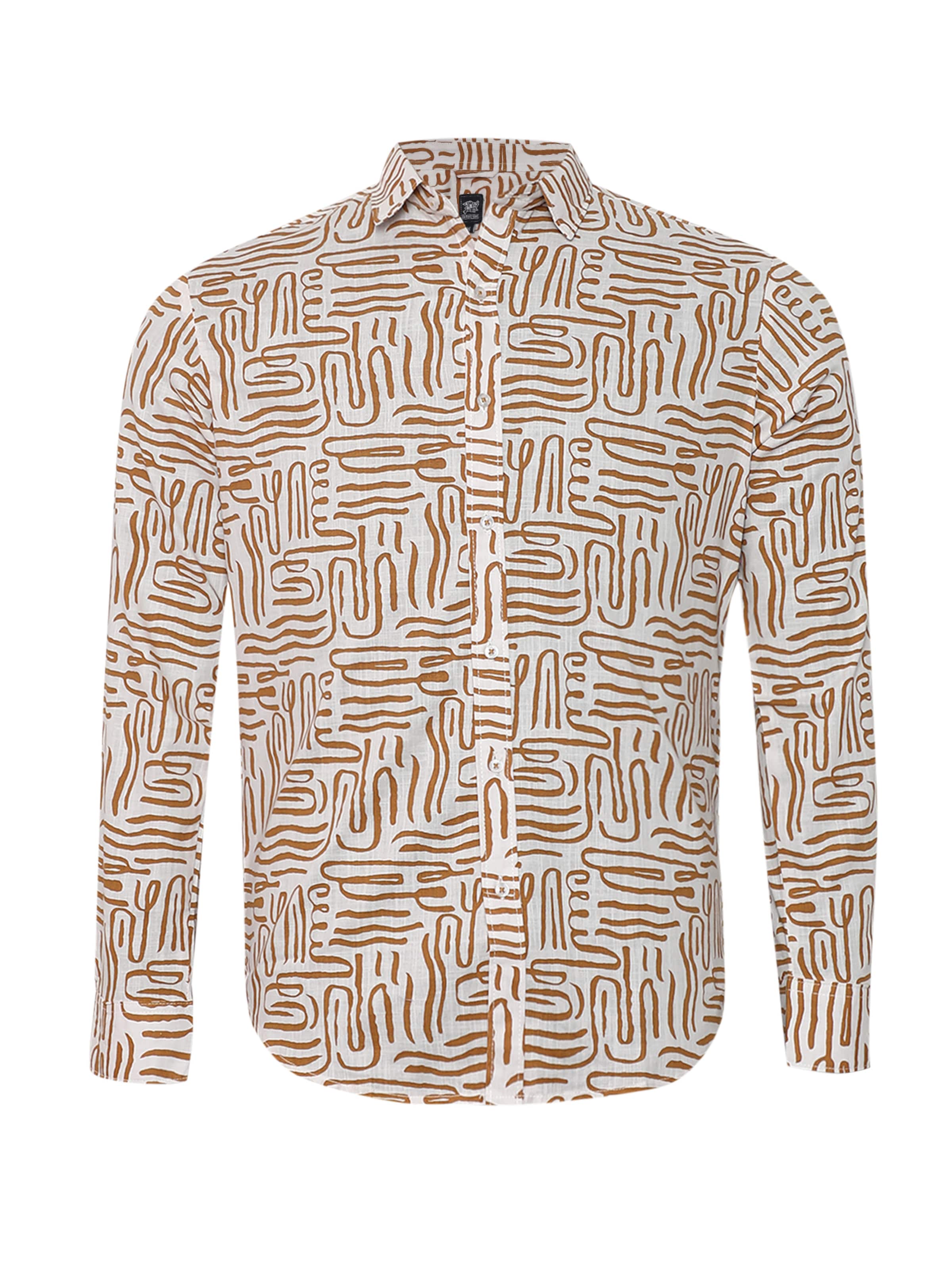 Campus Sutra Regular fit Риза в кафяво: отпред