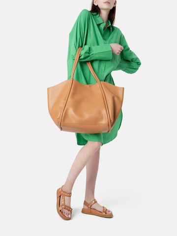 L37 HANDMADE SHOES Shopper 'BIG BIG WORLD NEW' in Beige