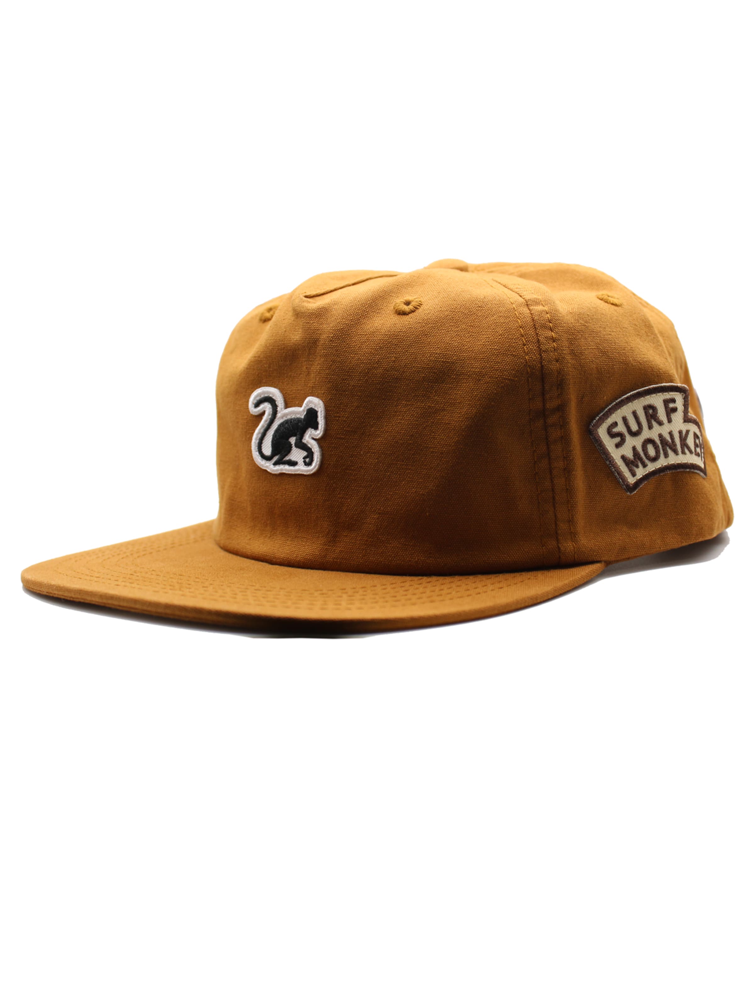 Surf Monkey Pet '5-Panel Cap Organic' in Bruin: voorkant